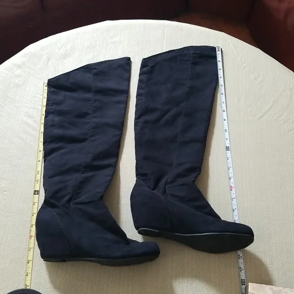 Kara Asymmetrical Soft Black Boots - Picture 2 of 5